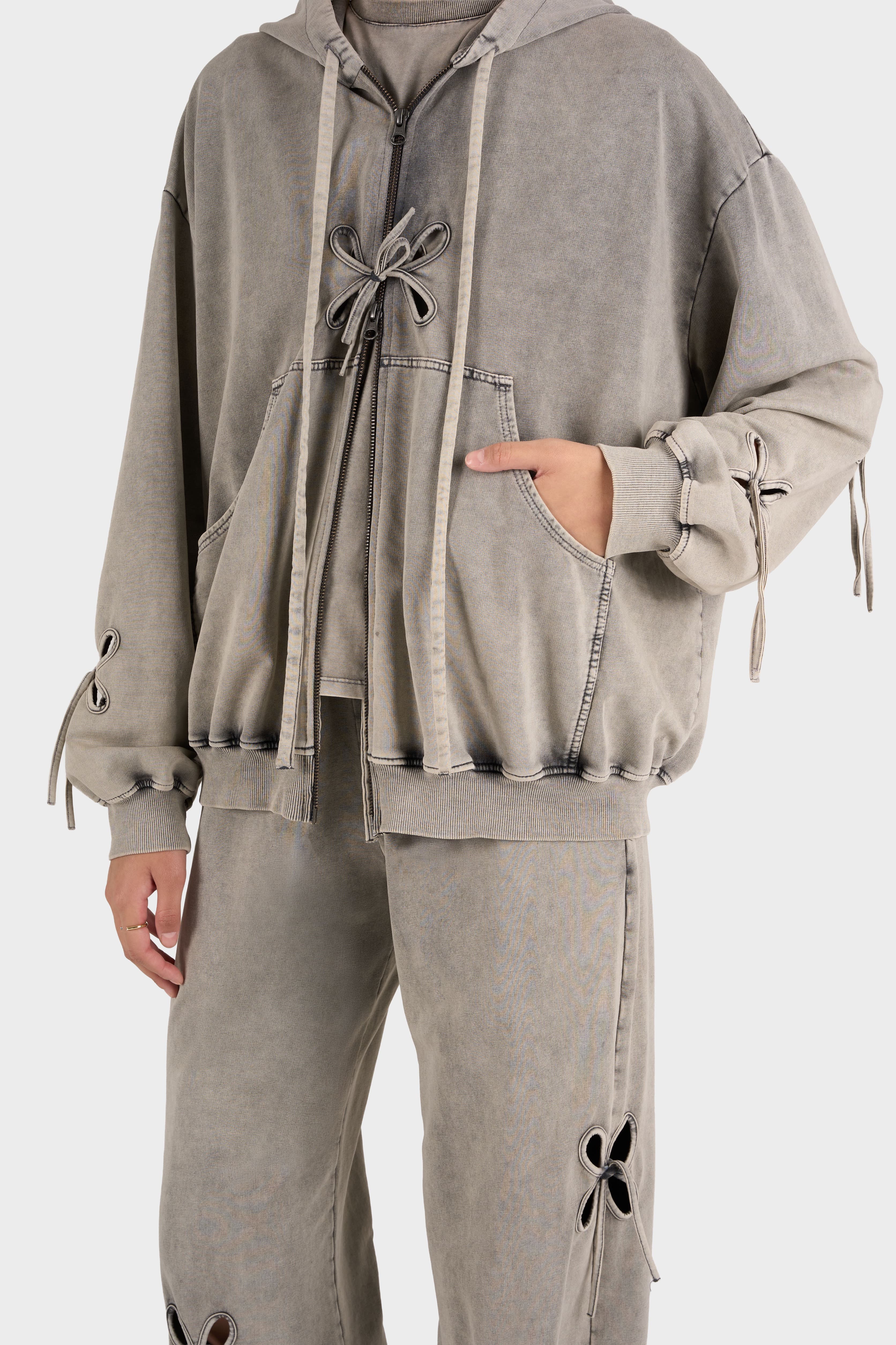 Ash Gray Petal Hoodie