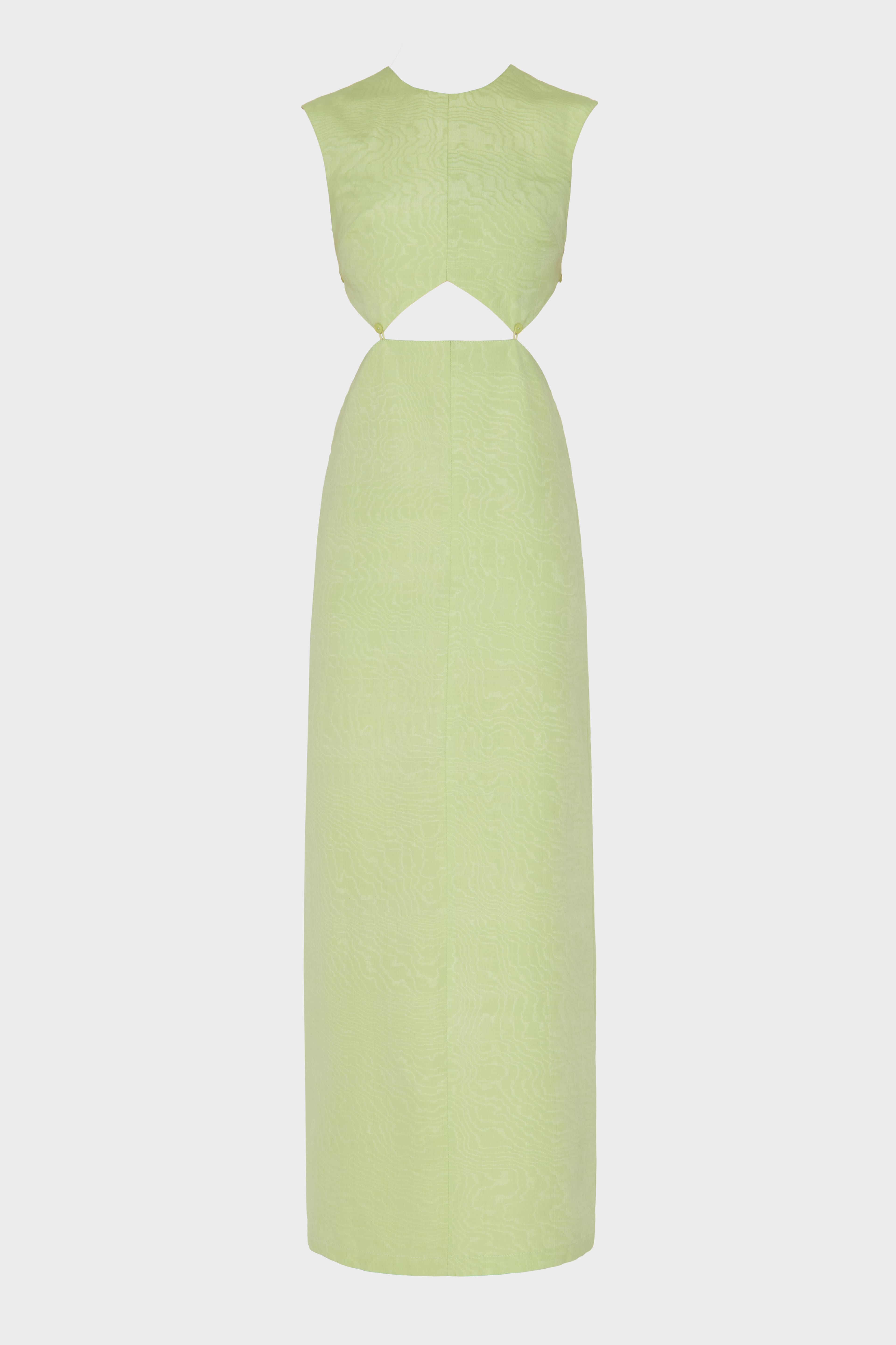 Watered Silk Elongated Dress-Squares